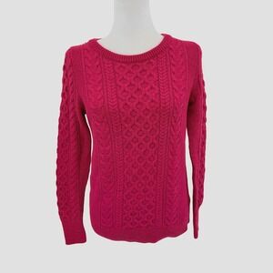 GAP For Good Womens‎ Red Cable Knit Cotton Pullover Sweater Size S